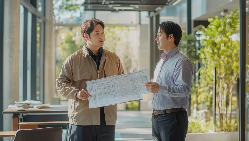 LAN工事の打ち合わせ風景