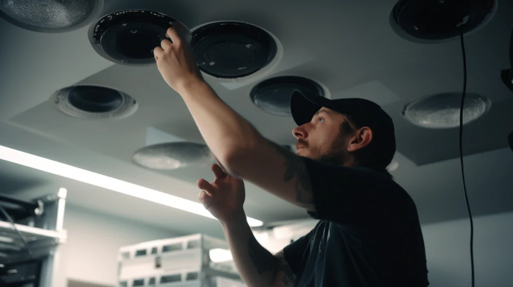 音響工事の様子